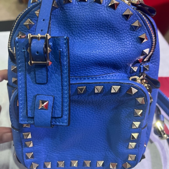Valentino Mini Backpack in Azure Blue Leather - Picture 3 of 8
